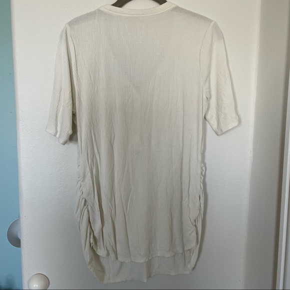 Maternity Elbow Sleeve V-Neck Henley Top - Maternity Ingrid & Isabel White XL - Picture 6 of 6